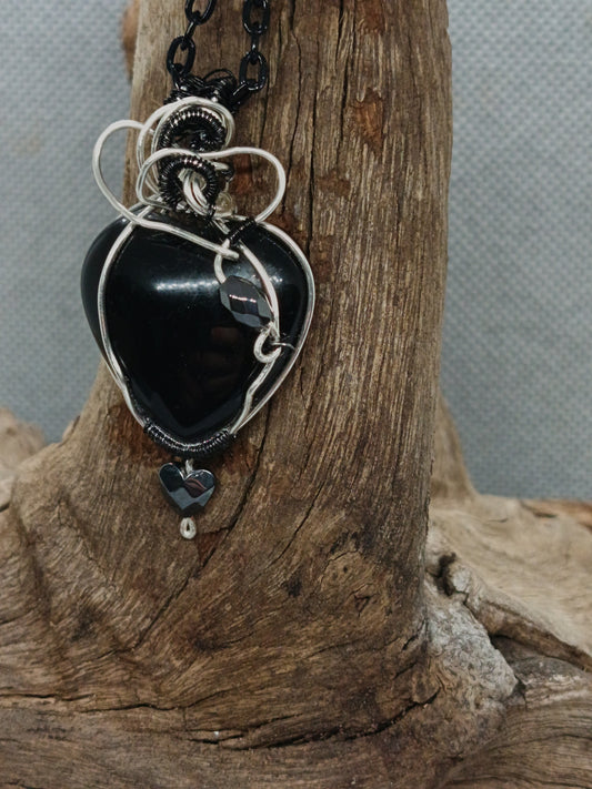 Obsidian Heart Pendant