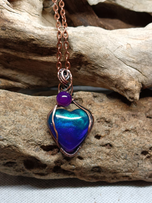 Blue Ocean Heart Pendant