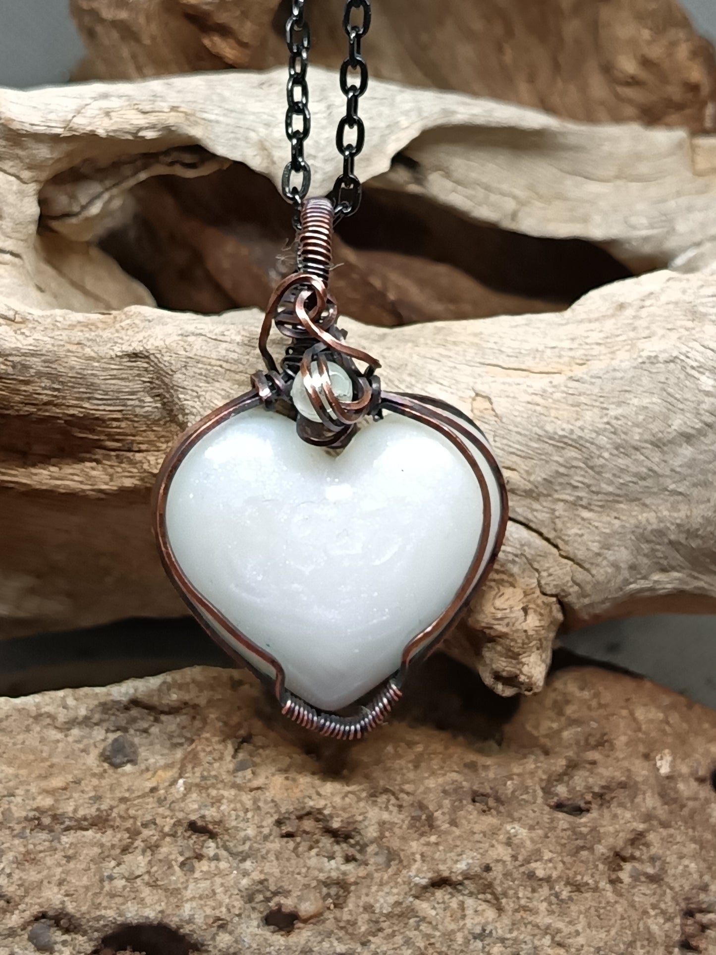 Opal Heart Pendant