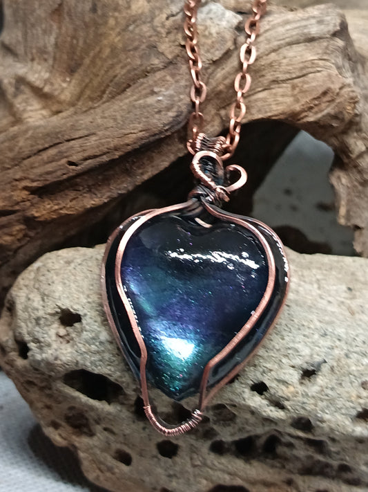 Heart Pendant Blue/green